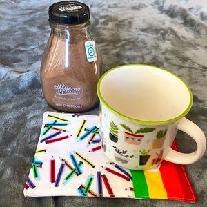 Set of 3 Handmade “Mug Rugs”, Mini Quilt Coasters in a Teacher/School Theme